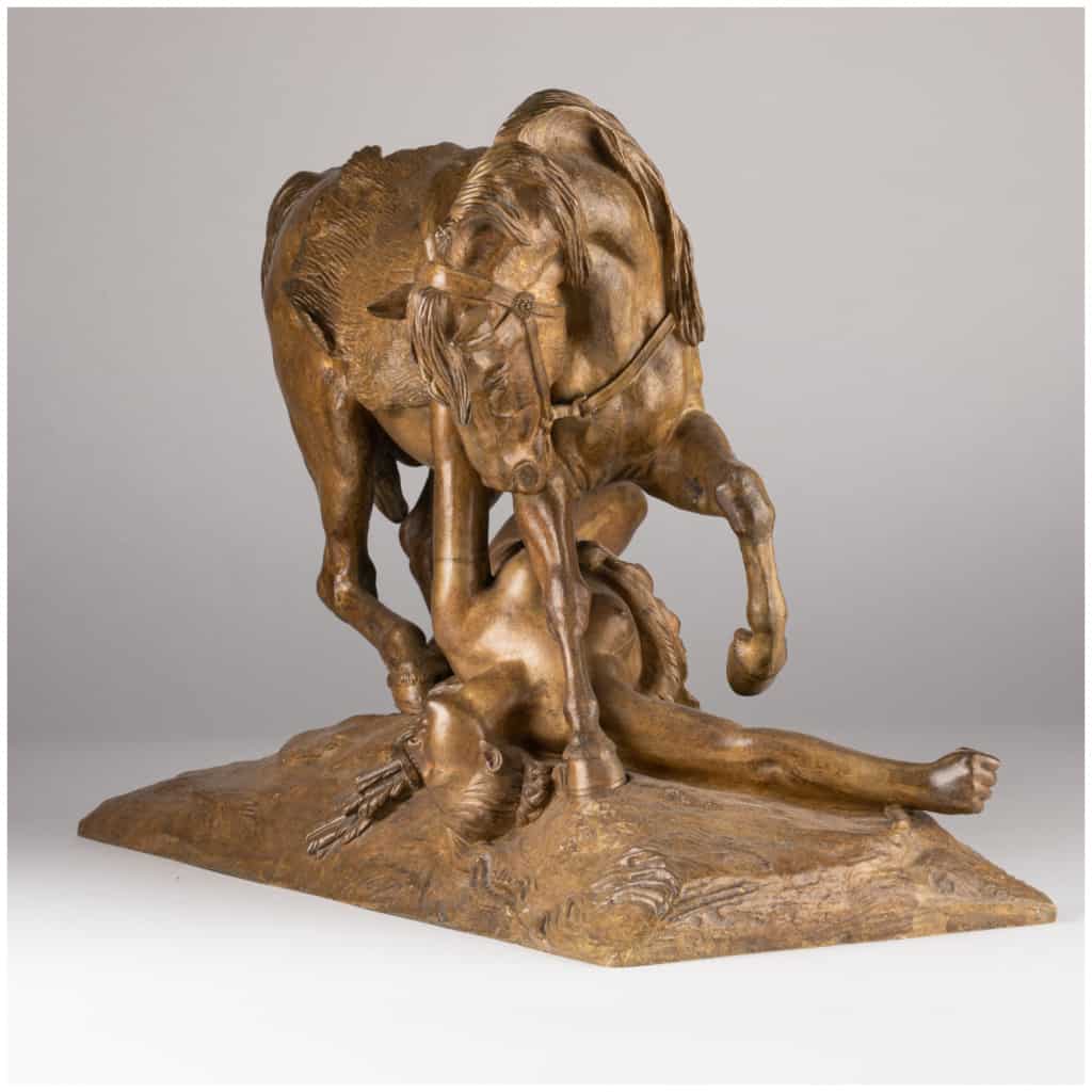 Jean-François-Théodore Gechter (1795-1844), L’amazone blessée, aluminium patiné, XIXe 5