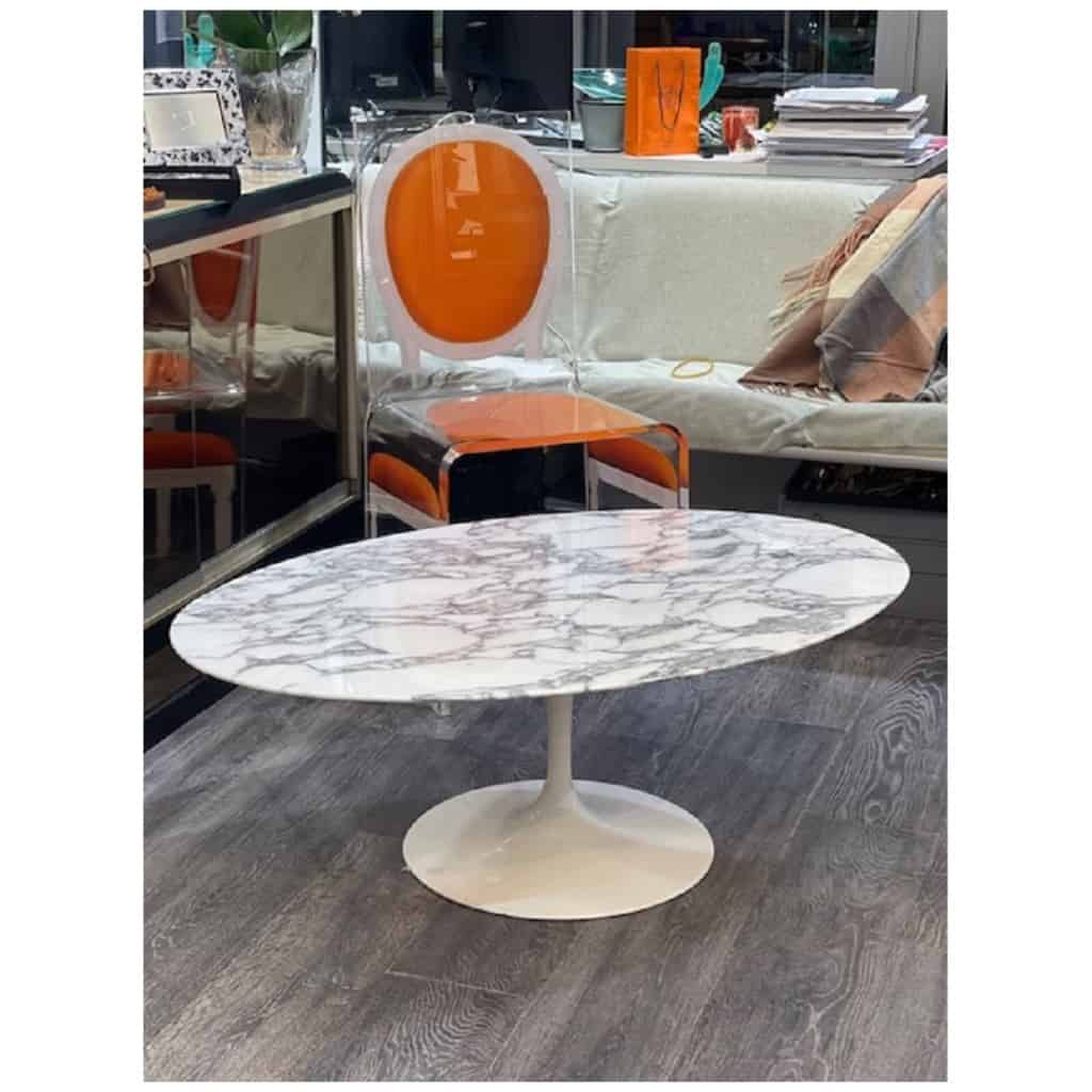 Eero Saarinen & Knoll International – oval “tulip” marble coffee table 5