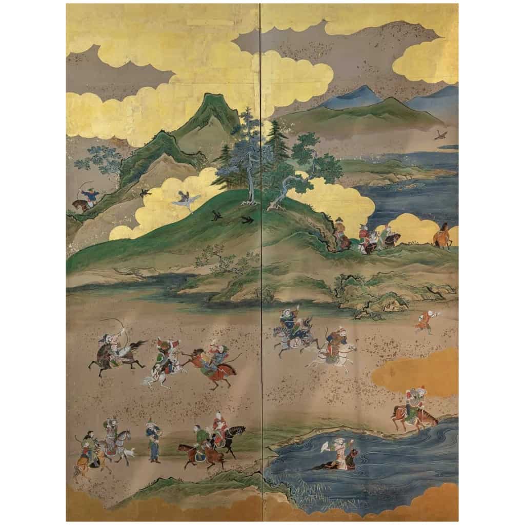 Rare Japanese Screen of a Hunting Scene 17/18th century 8