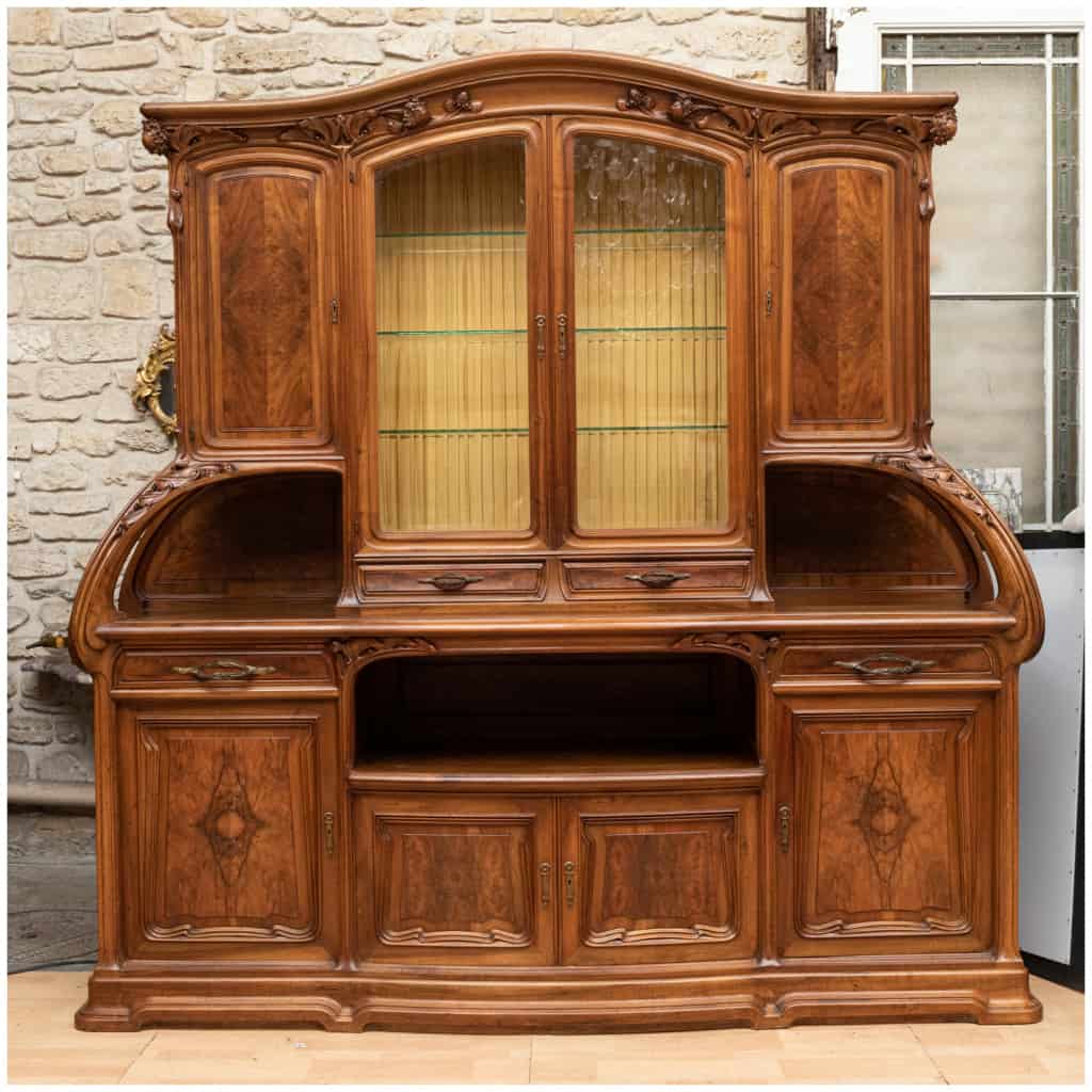 Louis Majorelle (1859-1926), “Viorne” dining room furniture in walnut, XIXe 6