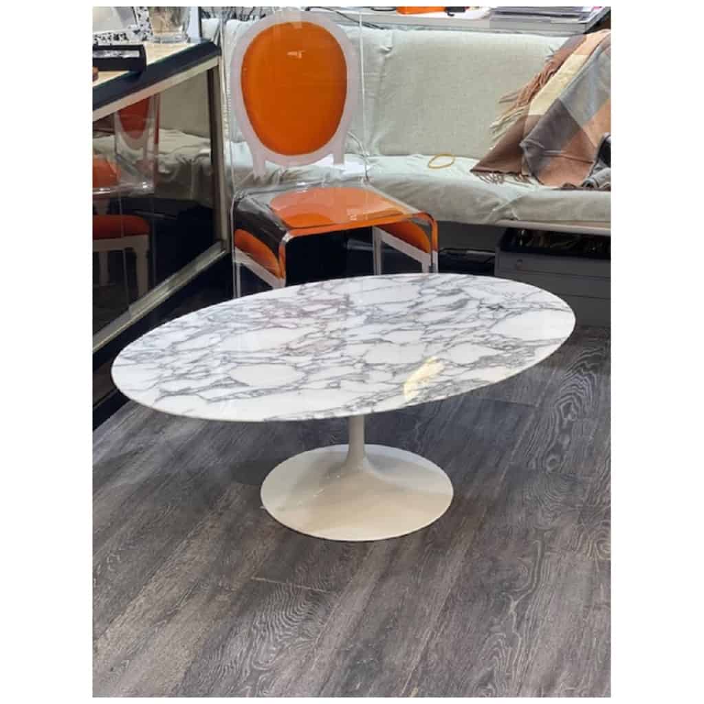 Eero Saarinen & Knoll International – oval “tulip” marble coffee table 6