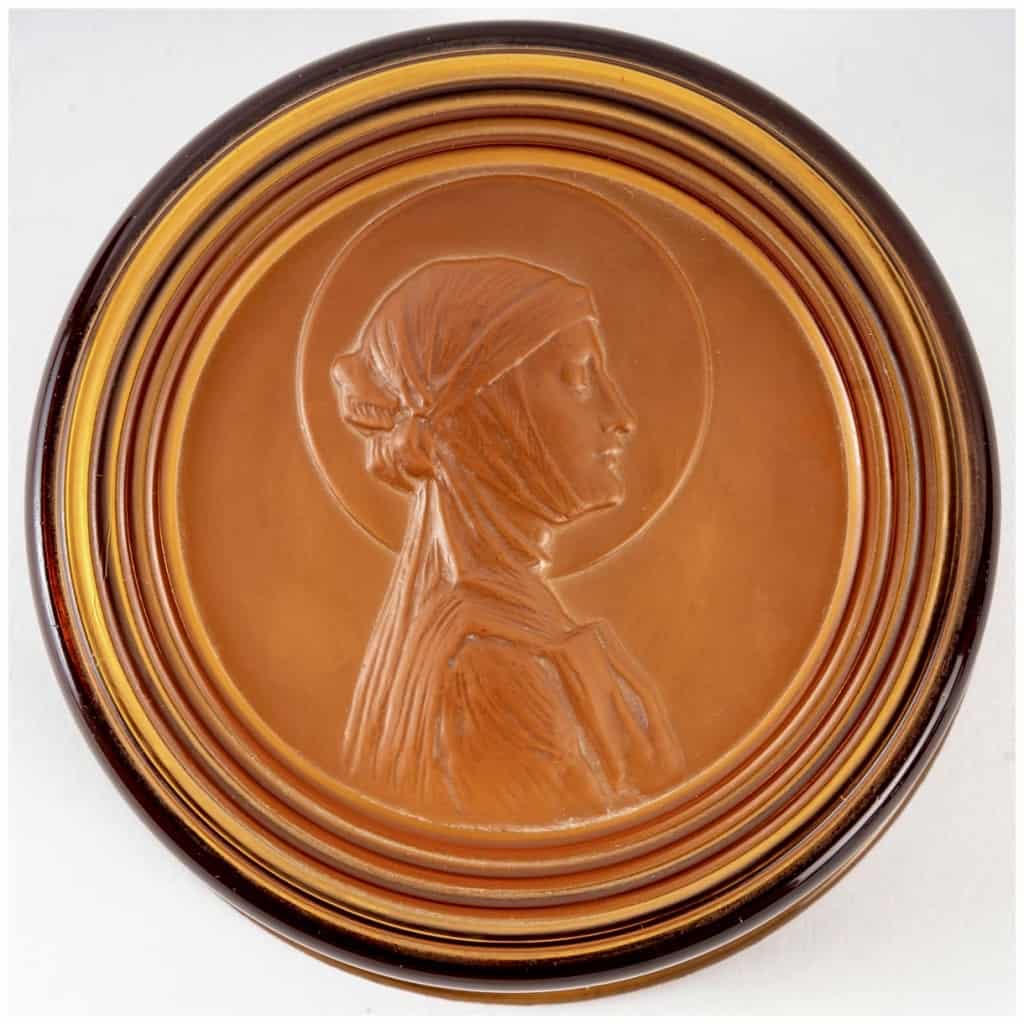 1911 René Lalique – Broche Poissons Verre Blanc Patiné Gris Sur Clinquant Rose 4