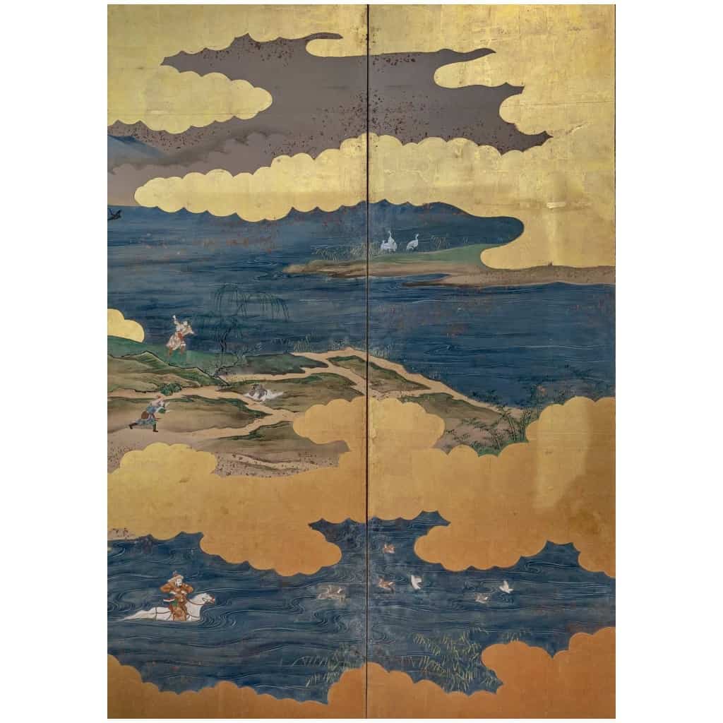 Rare Japanese Screen of a Hunting Scene 17/18th century 7