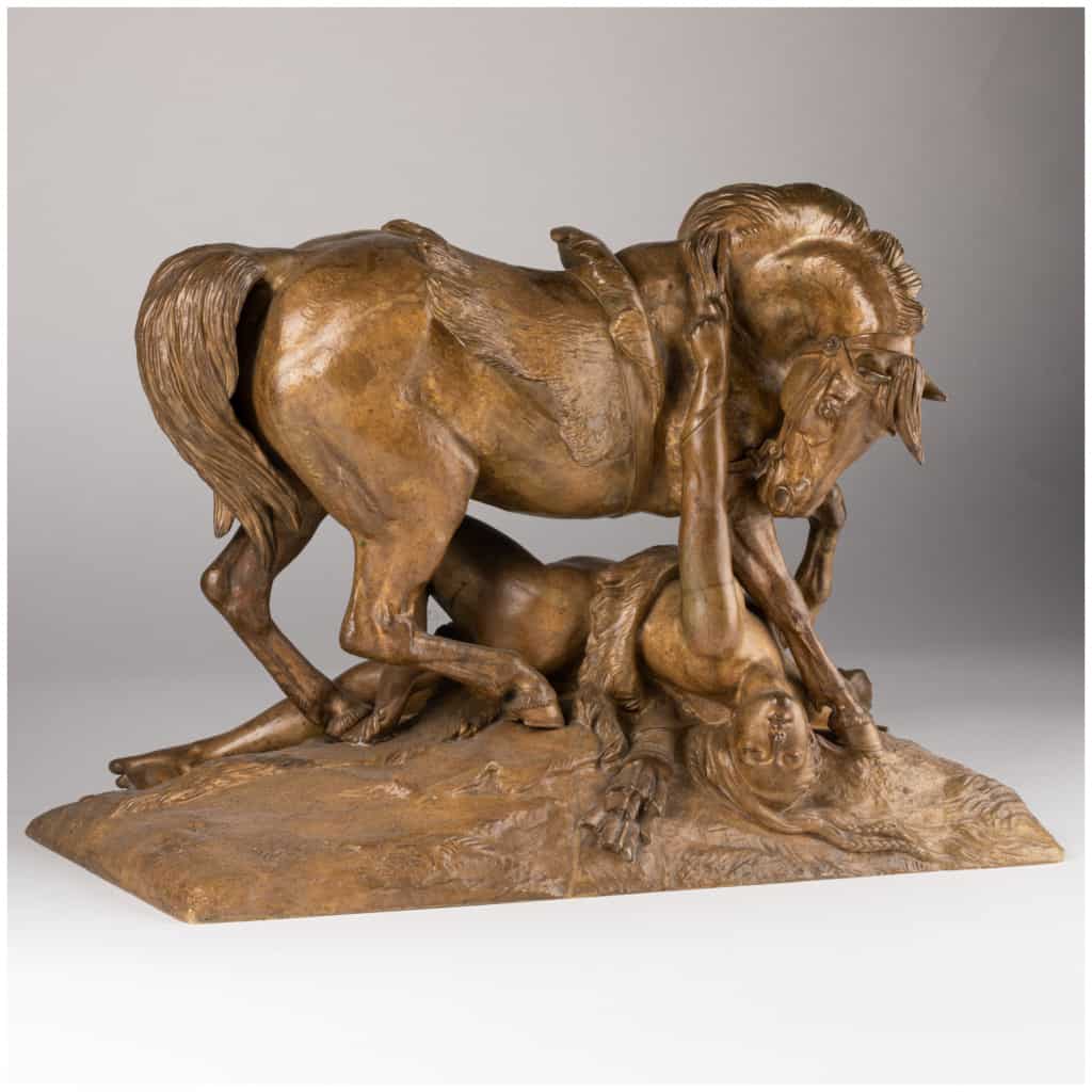 Jean-François-Théodore Gechter (1795-1844), L’amazone blessée, aluminium patiné, XIXe 8