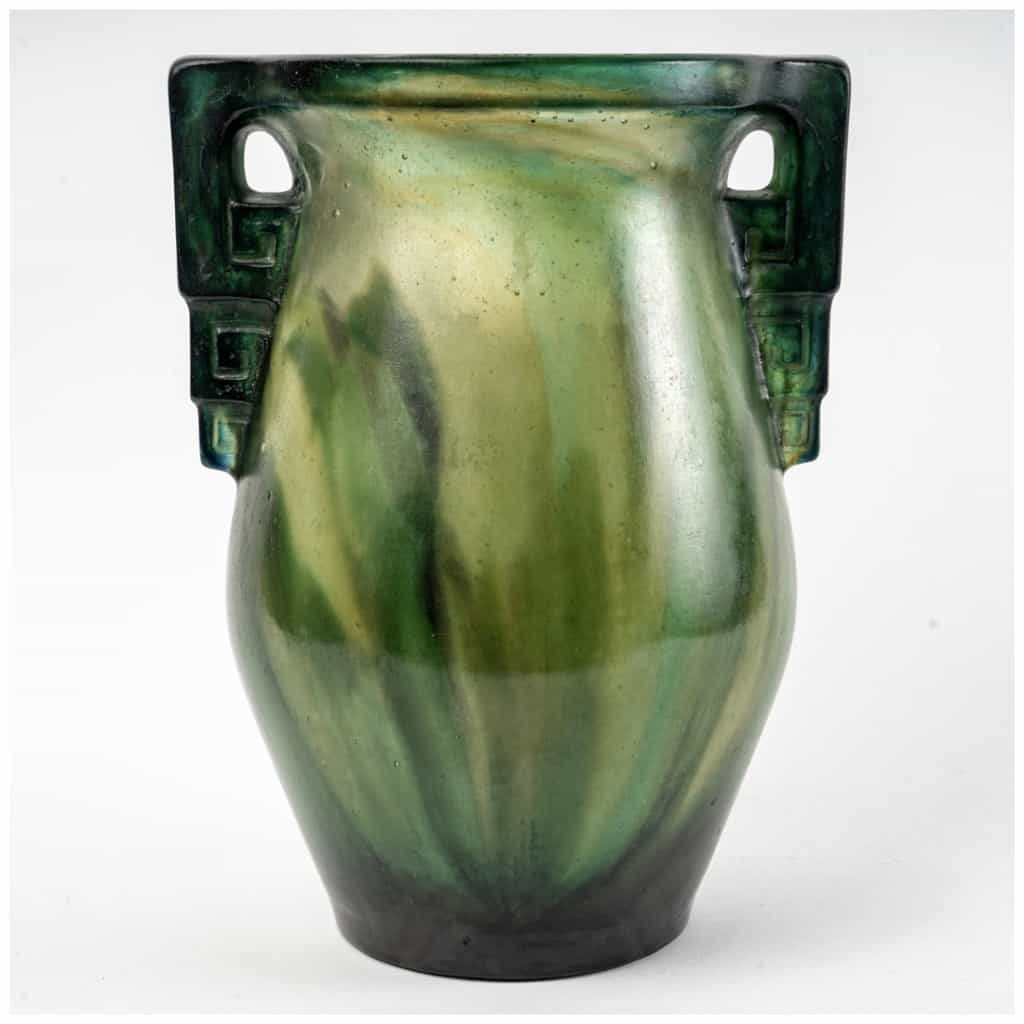 1927 Gabriel Argy Rousseau – Vase with Geometric Handles Glass Paste 8