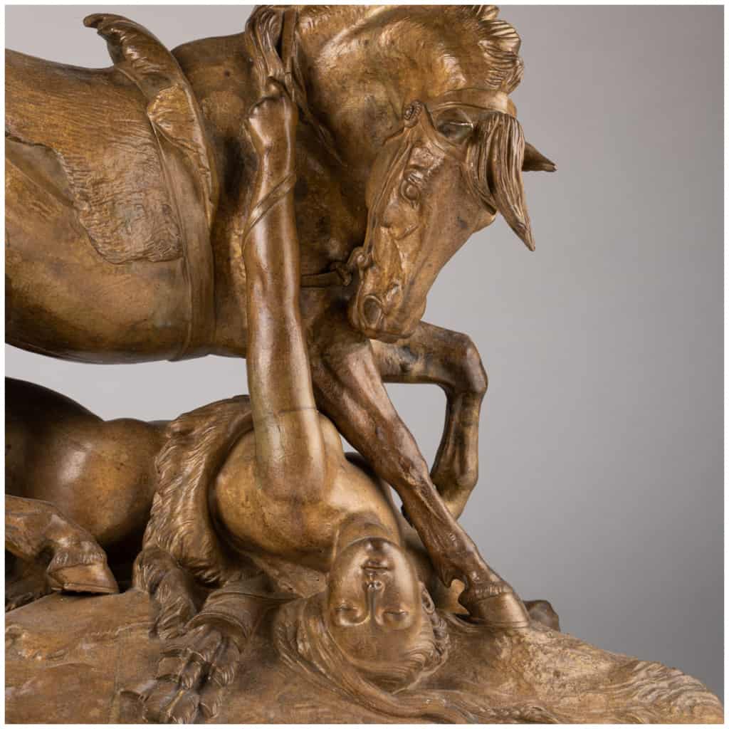 Jean-François-Théodore Gechter (1795-1844), L’amazone blessée, aluminium patiné, XIXe 11
