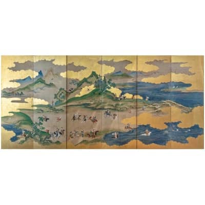 Rare Japanese Screen of a Hunting Scene 17/18th century 3