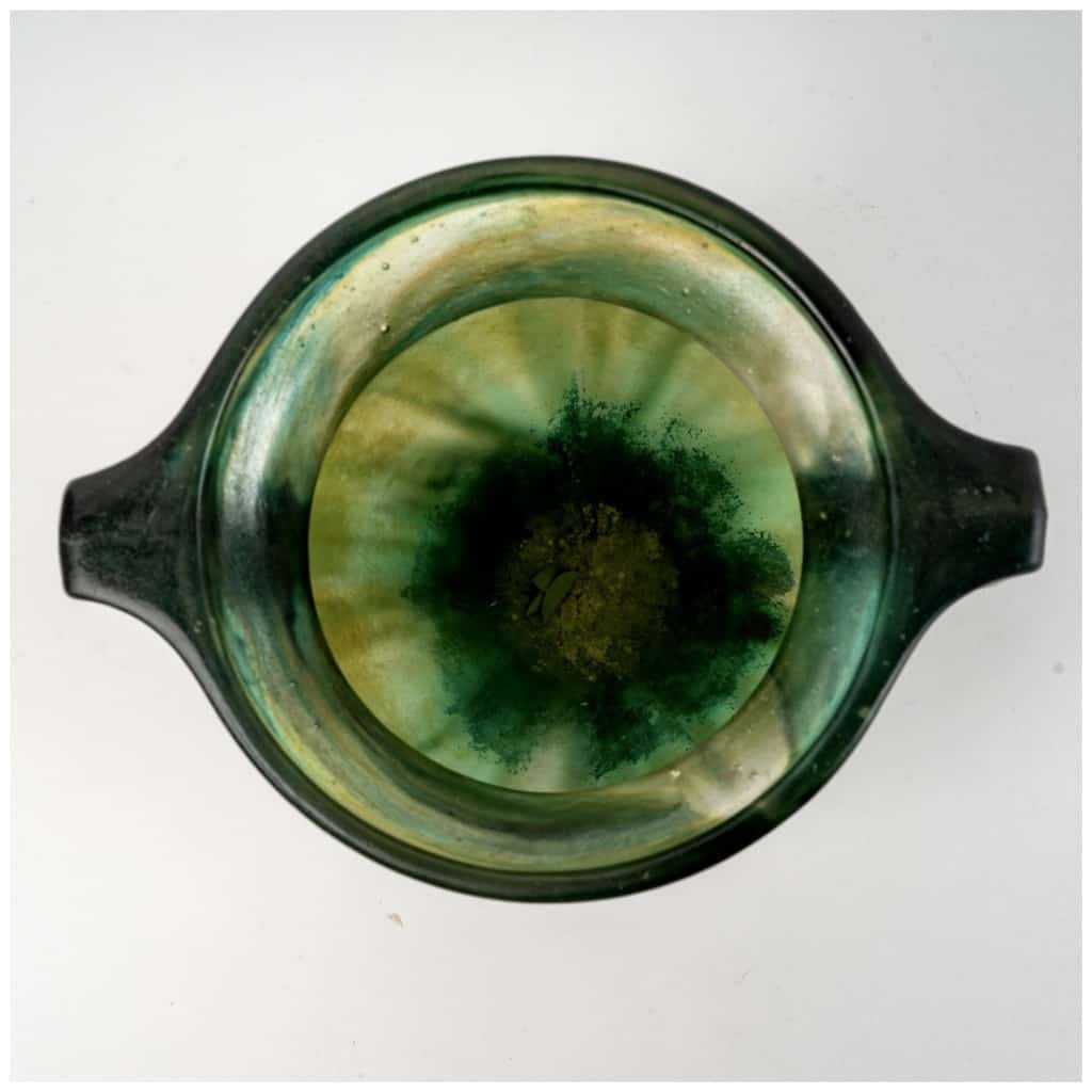 1927 Gabriel Argy Rousseau – Vase with Geometric Handles Glass Paste 6