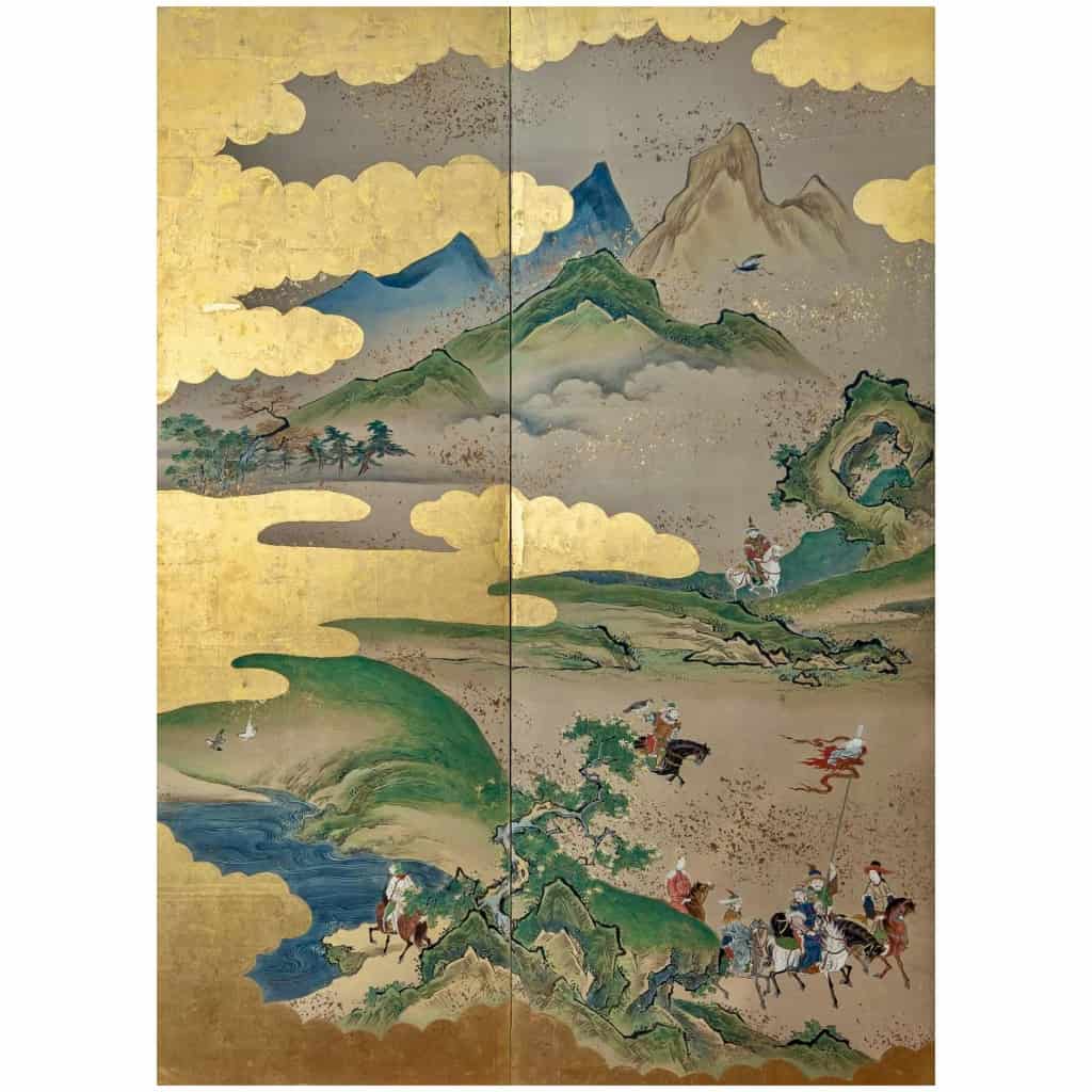 Rare Japanese Screen of a Hunting Scene 17/18th century 9
