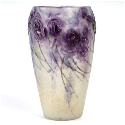 1918 Gabriel Argy-rousseau – Vase Violette De Parme Pâte De Verre