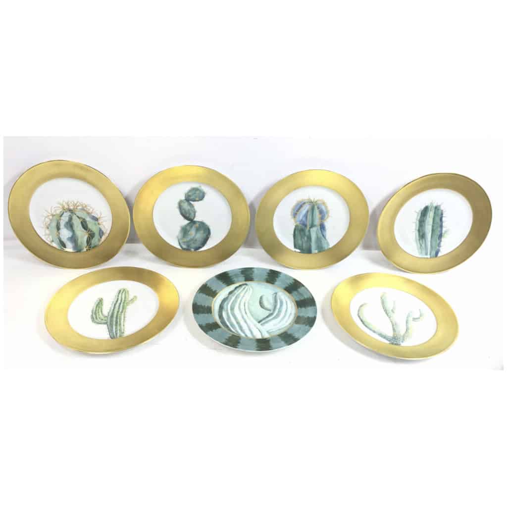 H.Mc Connico, Daum & Limoge: Porcelain Cactus Service 30 pieces 9