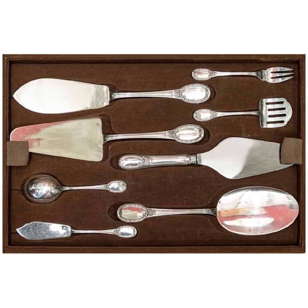 Tallois and Lagrifoul, Sterling Silver Cutlery Set 252 Pieces 8