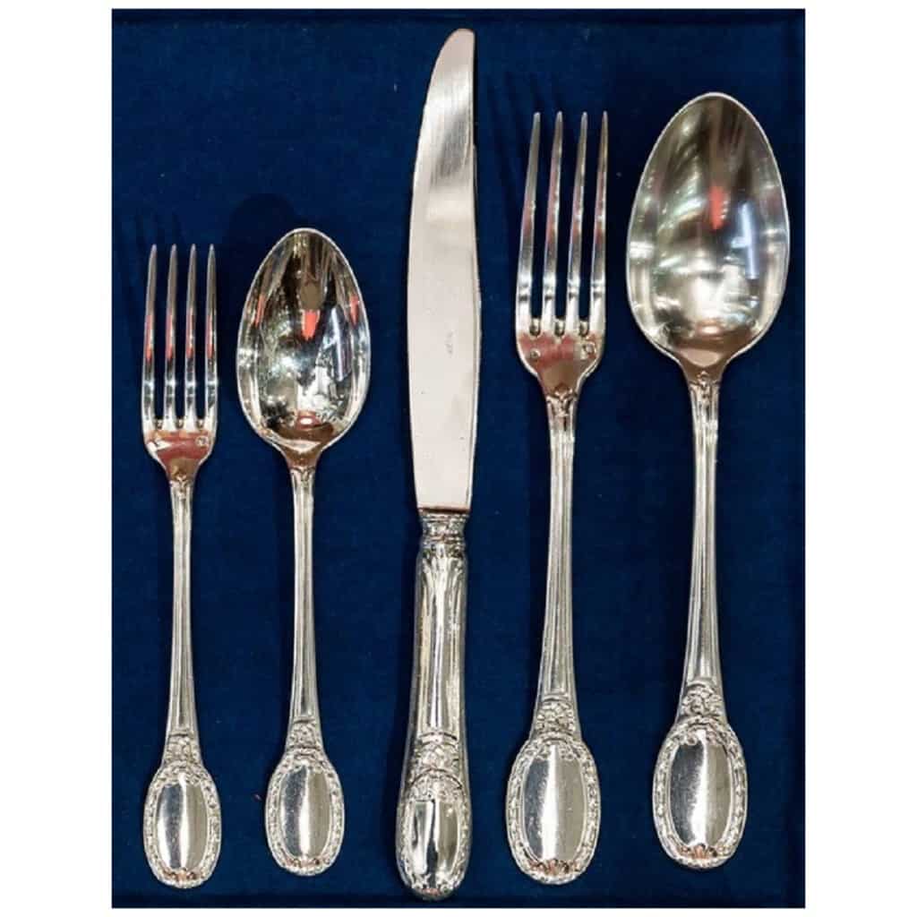 Tallois and Lagrifoul, Sterling Silver Cutlery Set 252 Pieces 13