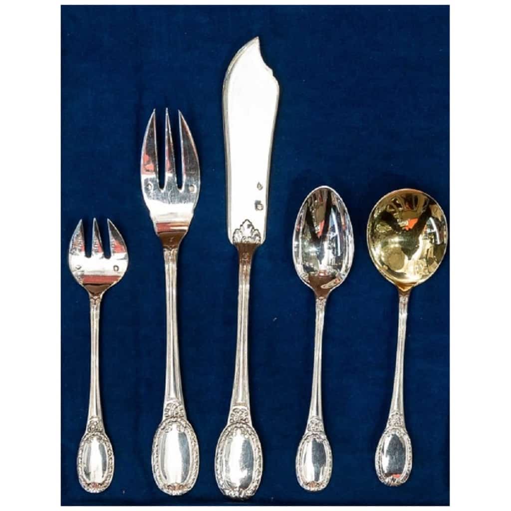 Tallois and Lagrifoul, Sterling Silver Cutlery Set 252 Pieces 14