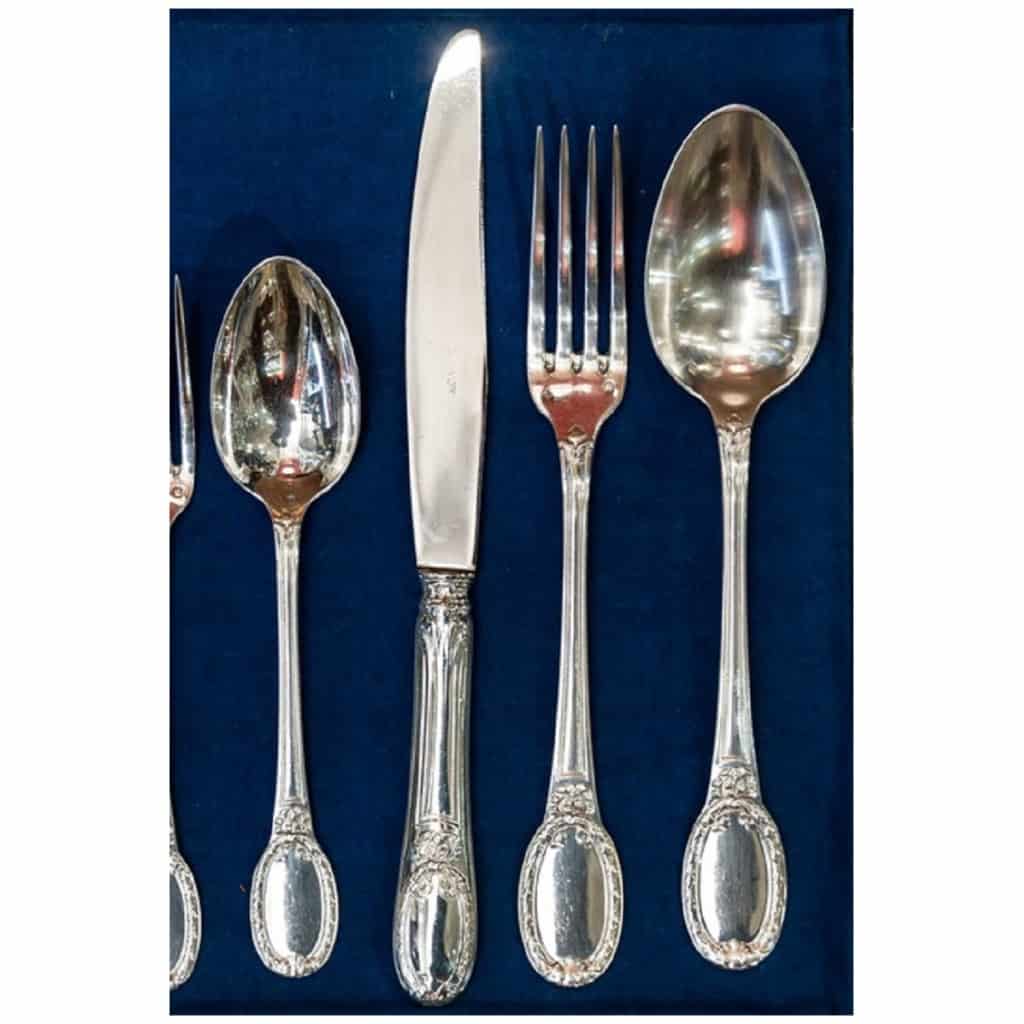 Tallois and Lagrifoul, Sterling Silver Cutlery Set 252 Pieces 15