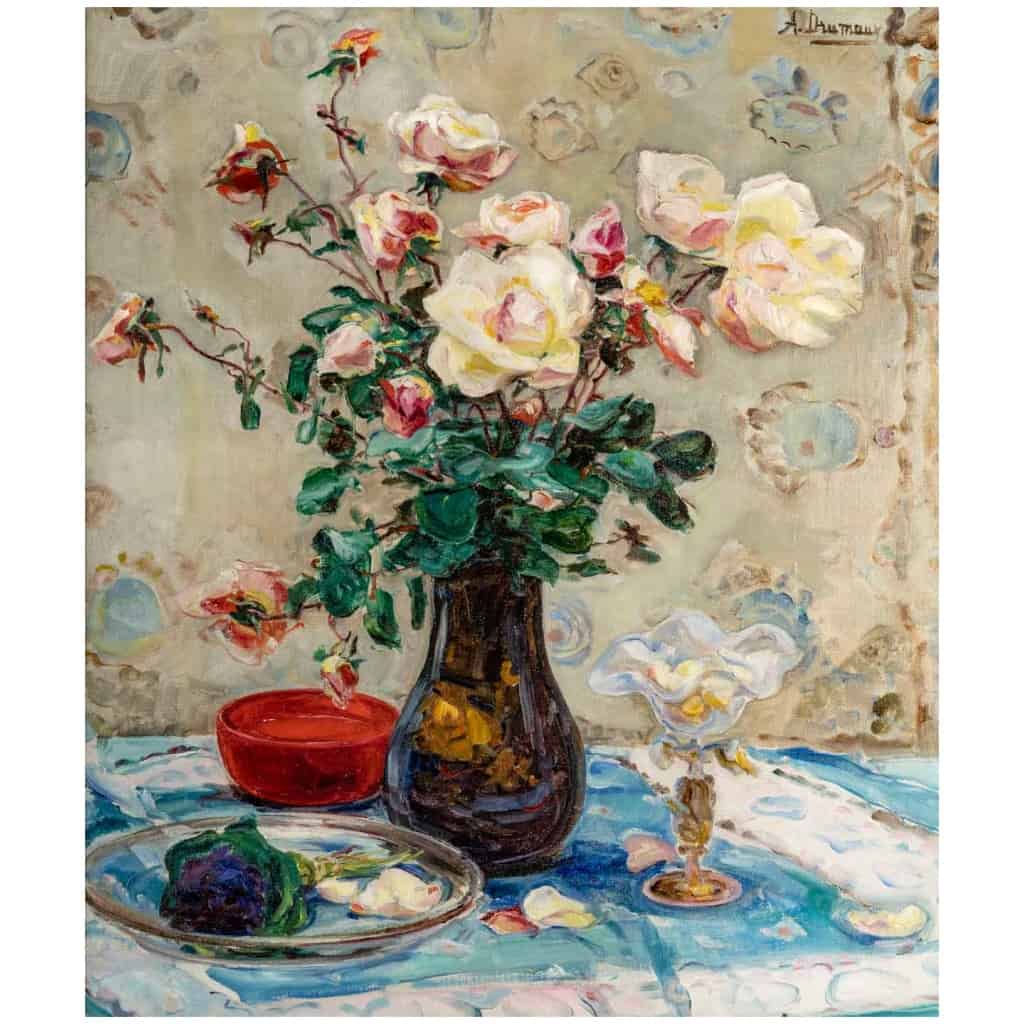Angelina DRUMAUX (1881-1959). Bouquet de Roses. 10