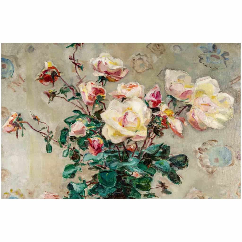 Angelina DRUMAUX (1881-1959). Bouquet of roses. 7