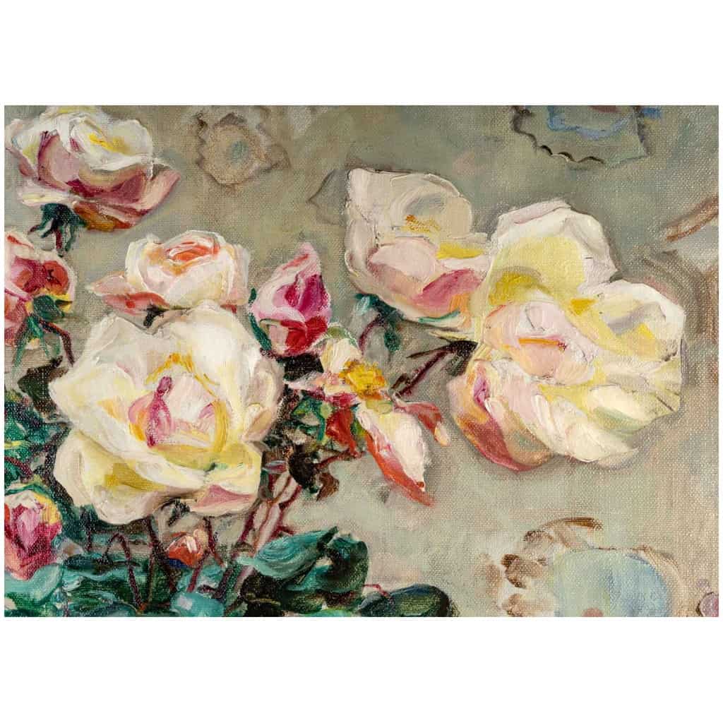 Angelina DRUMAUX (1881-1959). Bouquet of roses. 4