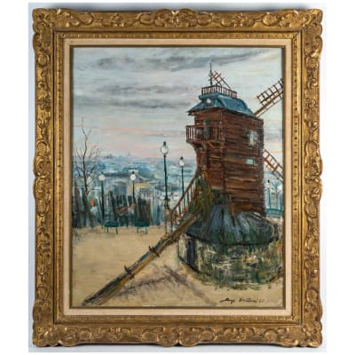 Serge Belloni « Le peintre de Paris » – Le Moulin de la Galette vers 1961 huile sur toile