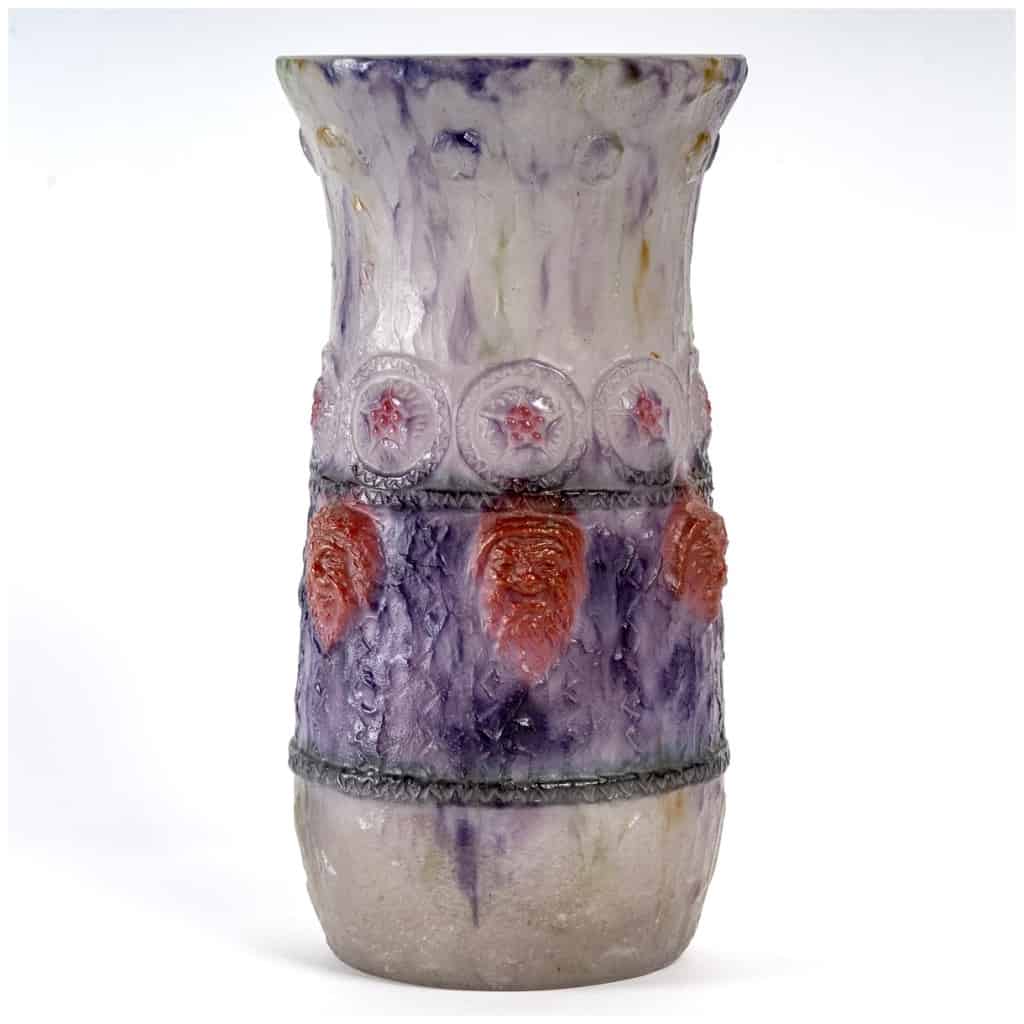 1922 Gabriel Argy-rousseau – Vase Tragi Comique Pâte De Verre 6