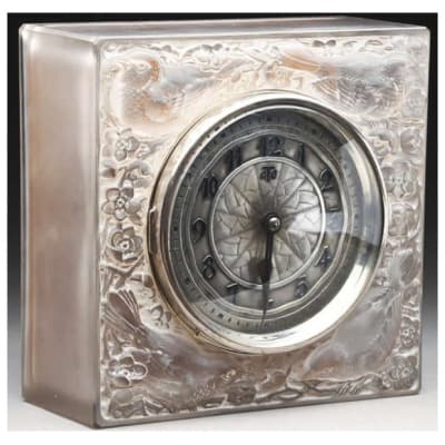 R LALIQUE PENDULE « 4 MOINEAUX DU JAPON 19283