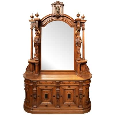 Attributed to Henri Auguste Fourdinois (1830 -1907), spectacular credence cabinet, XIXe