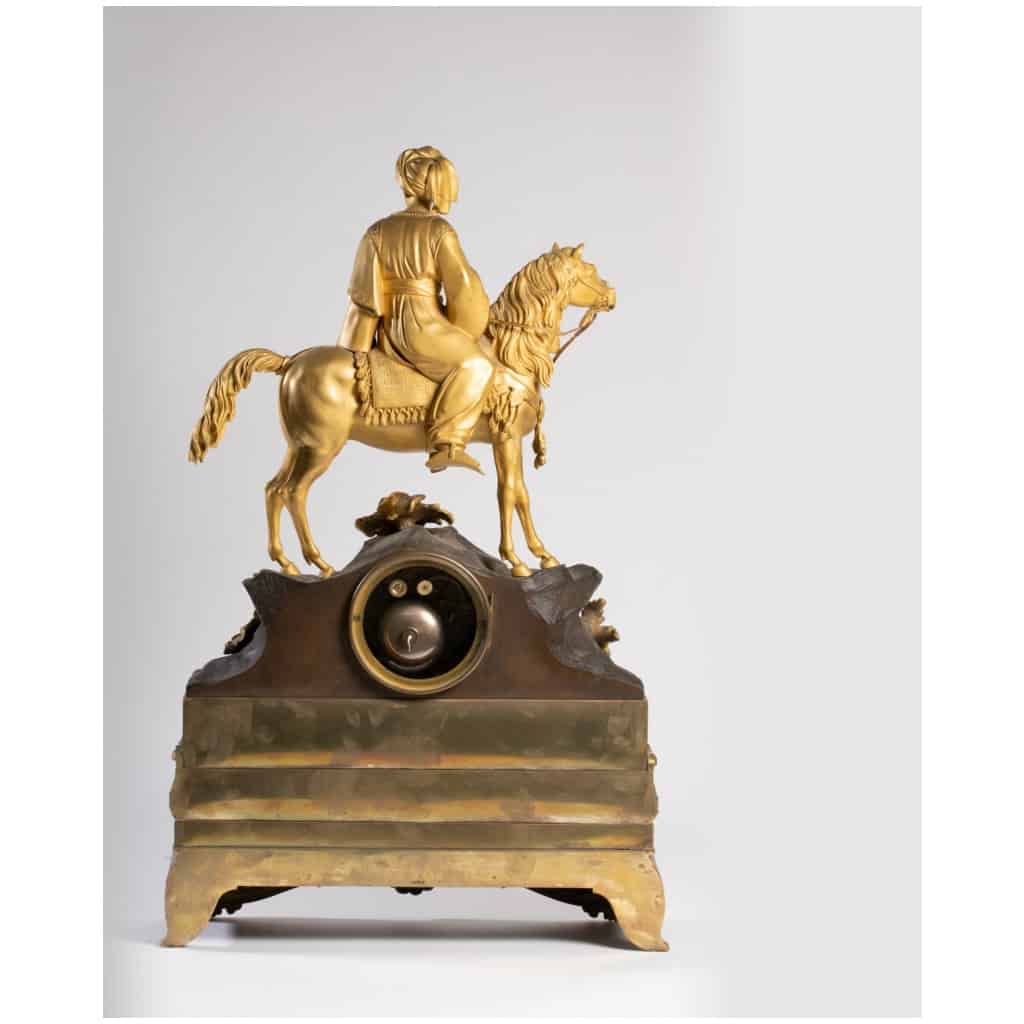 Mameluck pendulum in bronze and regulates with double patina, XIXand 12