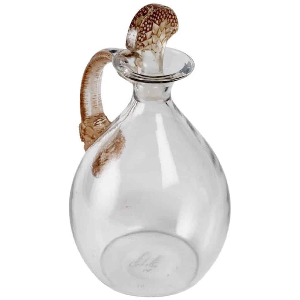 1923 René Lalique – Satyr Carafe White Glass With Sepia Patina For Cusenier 3
