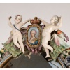 In the style of Meissen, large porcelain table mirror, XIXand 12