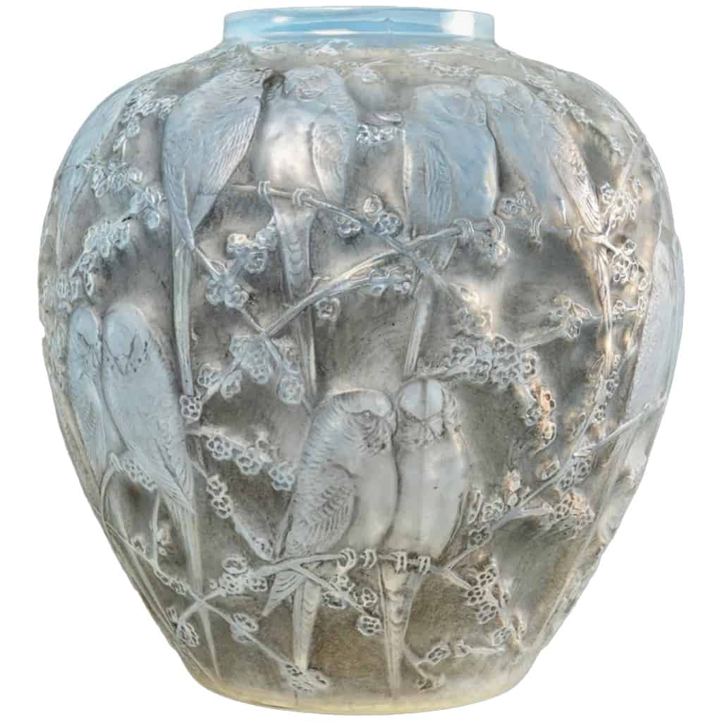 René Lalique : Vase Perruches Opalescent 3