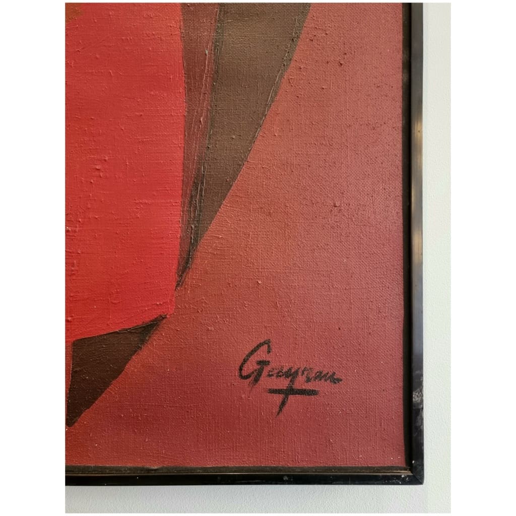 Pair of Abstract Canvases – Guy Leclerc Gayrau – New School of Paris – Ca 1960 7