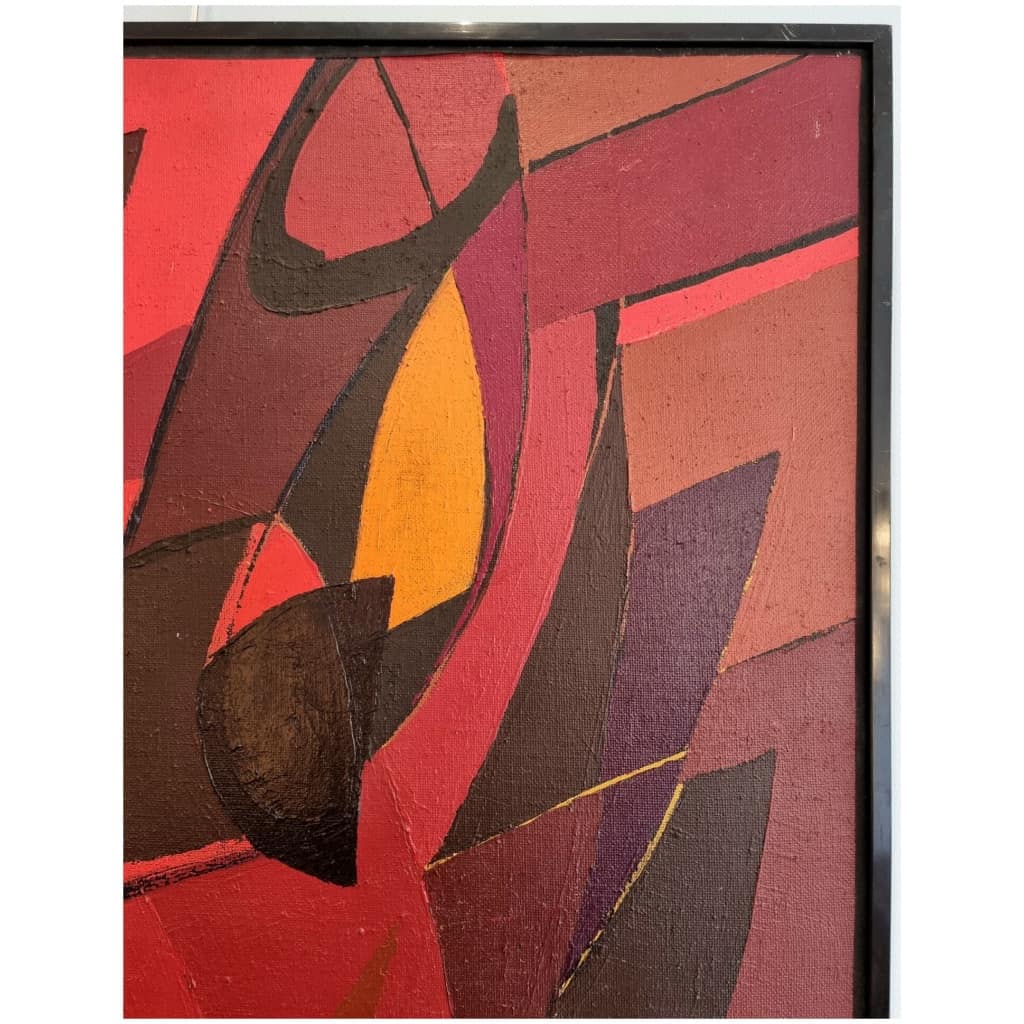 Pair of Abstract Canvases – Guy Leclerc Gayrau – New School of Paris – Ca 1960 12