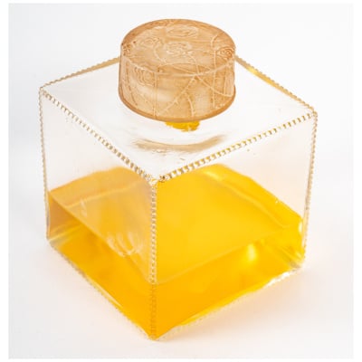 1922 René Lalique – Flacon Illusion Verre Blanc Patiné Sépia pour D’Orsay