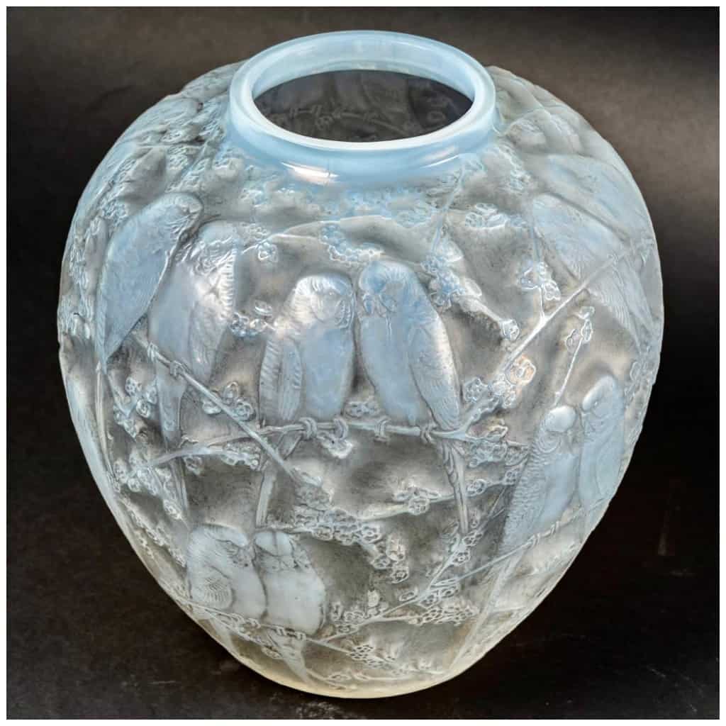 René Lalique : Vase Perruches Opalescent 6