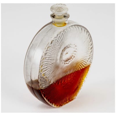1927 René Lalique – Flacon Pavots d’Argent Verre Blanc Pour Roger & Gallet