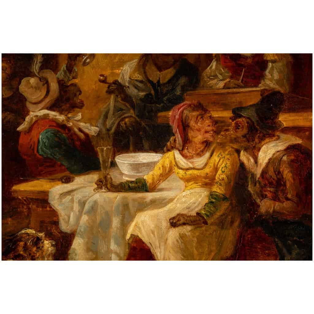 Zacharie Noterman (1820-1890) La Taverne des Singes huile sur panneau vers 1860 6