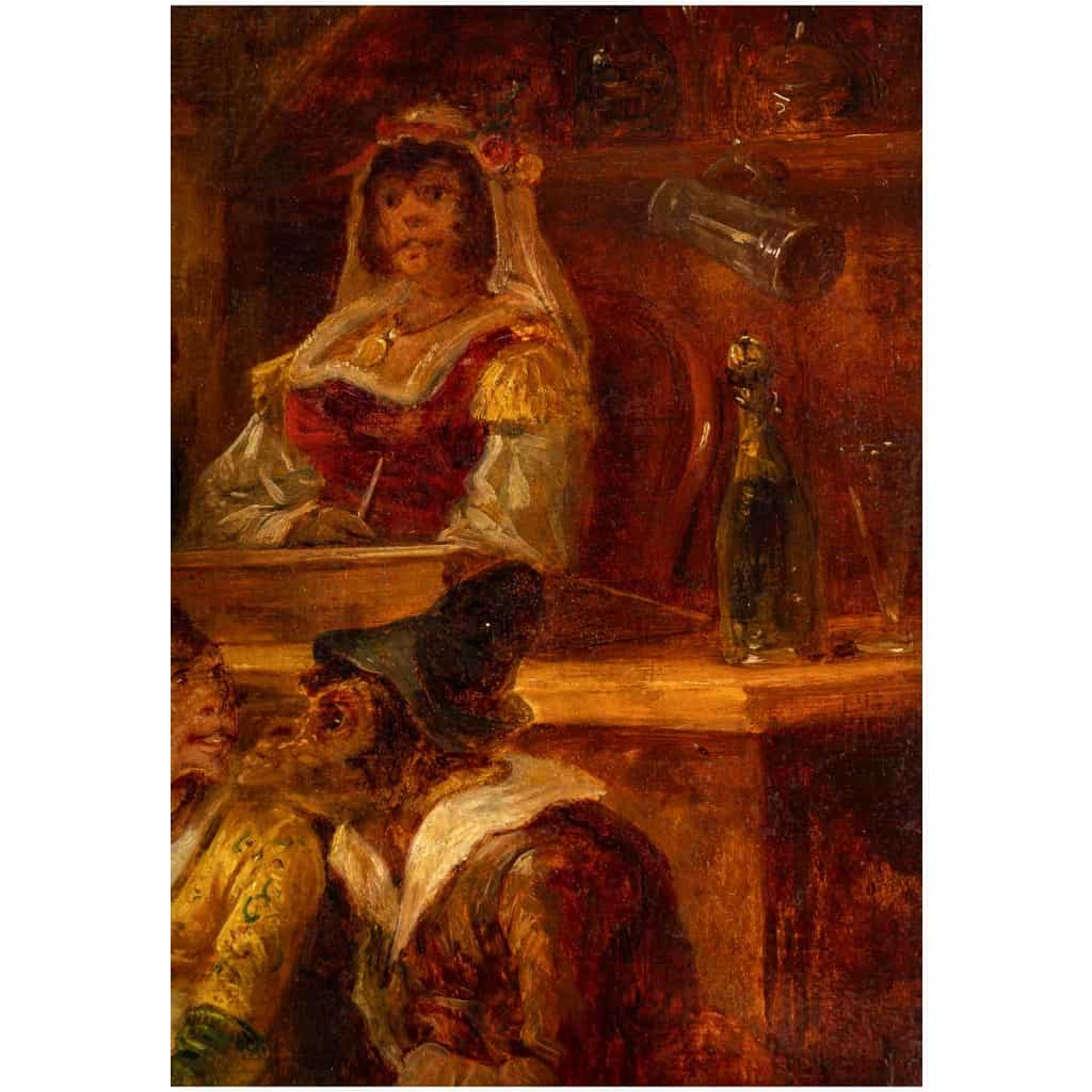 Zacharie Noterman (1820-1890) La Taverne des Singes huile sur panneau vers 1860 8