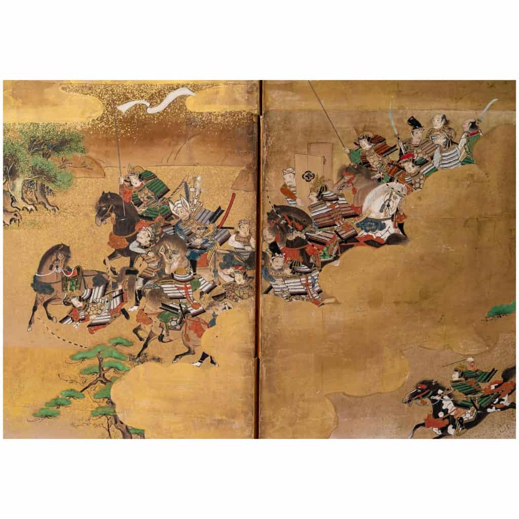 Japanese screen with 6 panels, The War of the Genpei 18th Century 5