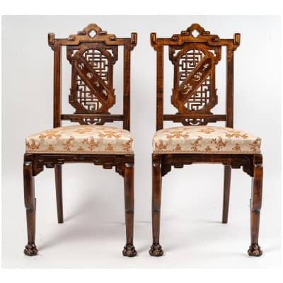 Pair of chairs signed Viardot.