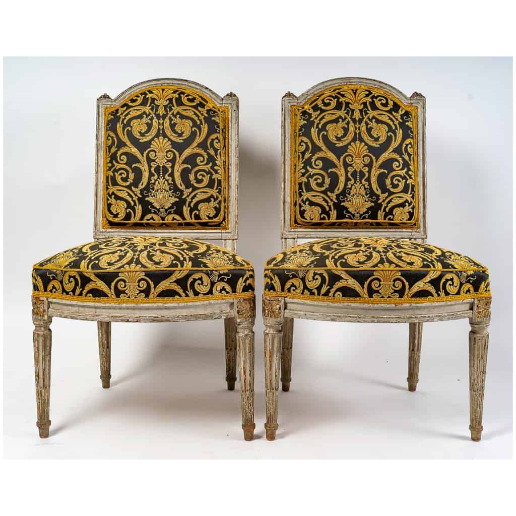 Jean-Baptiste Boulard (attribué) Livrées pour le General Pascal Paoli quatre chaises d’époque Louis XVI 11