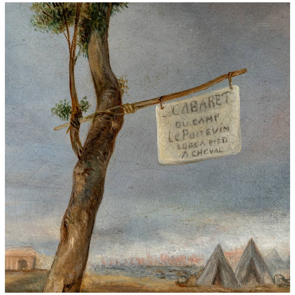 Eugène Le Poittevin (1806-1870) La Halte du Cavalier et du Cheval huile sur toile vers 1850 5