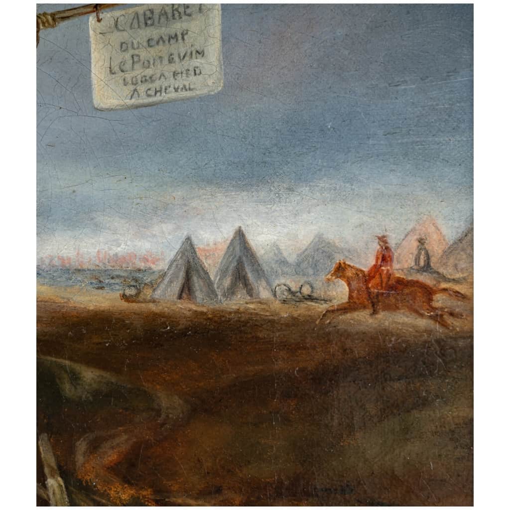 Eugène Le Poittevin (1806-1870) La Halte du Cavalier et du Cheval huile sur toile vers 1850 6