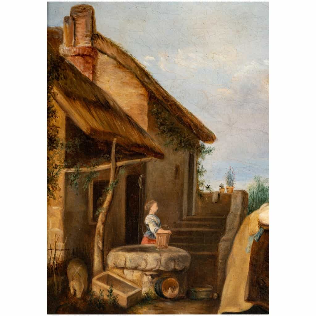 Eugène Le Poittevin (1806-1870) La Halte du Cavalier et du Cheval huile sur toile vers 1850 9