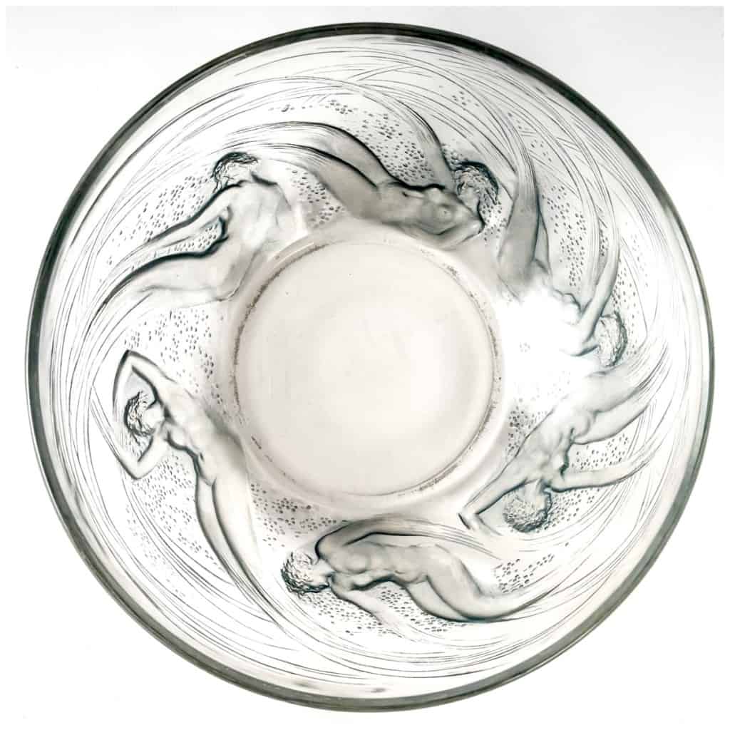 1921 René Lalique – Bowl Ondines White Glass with Blue Patina 8