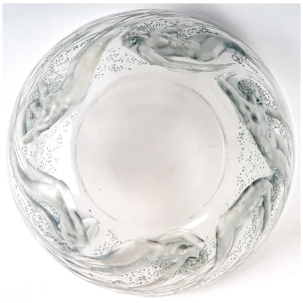 1921 René Lalique – Bowl Ondines White Glass with Blue Patina 7