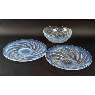1921 René Lalique – Coupe Bol Assiette Poissons Verre Opalescent