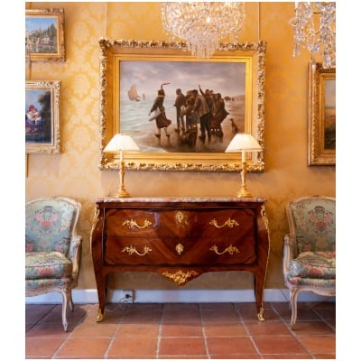 Jacques Van Oostenryk dit Dautriche Importante commode sauteuse d’époque Louis XV