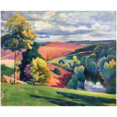 SMITH Alfred Edges of the Creuse, stormy day Oil on canvas signed