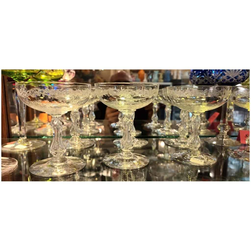 Coupes à champagne en cristal Saint Louis modèle Micado – VENDUES 3