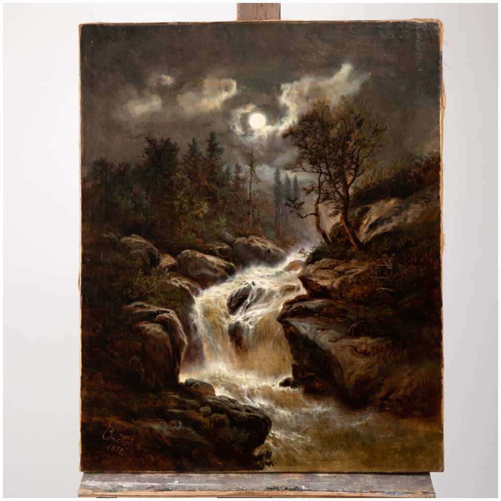 Hedmund Höd (11861-1888), The Night Waterfall, oil on canvas, 1878 3